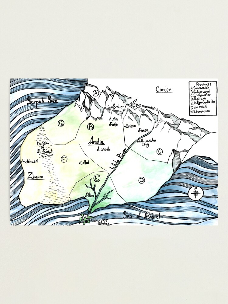 Thumbnail 1 of 3, Photographic Print, Map of Aredia & surrounding countries designed and sold by laloga.