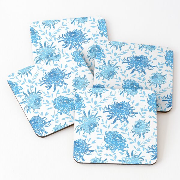 Item preview, Chrysanthemum Aqua designed and sold by lolabekstudio.