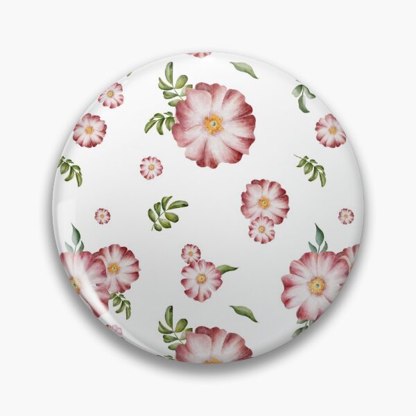 Item preview, Beautiful watercolor floral seamless pattern with pink rose hips and green leaves on the white background.  designed and sold by BananiLettering.