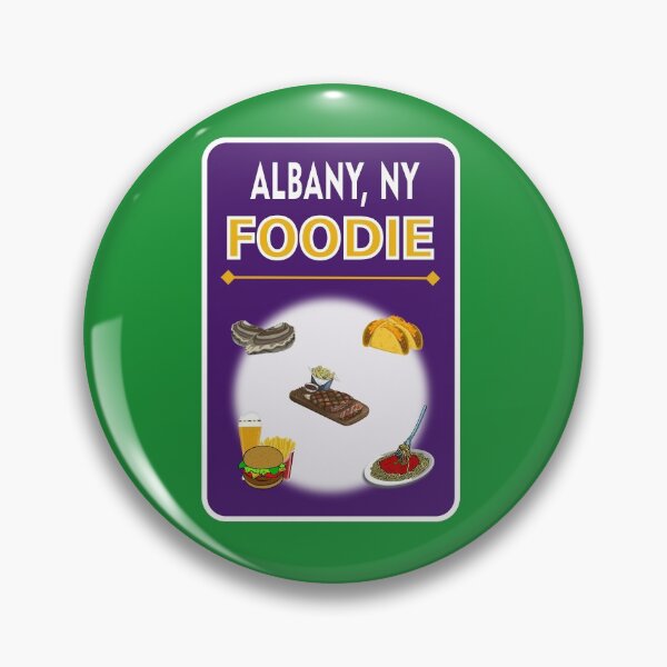 Item preview, Albany, New York  - Foodie - Purple, Gold Background designed and sold by ThisNThatImages.