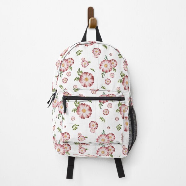 Item preview, Beautiful watercolor floral seamless pattern with pink rose hips and green leaves on the white background.  designed and sold by BananiLettering.