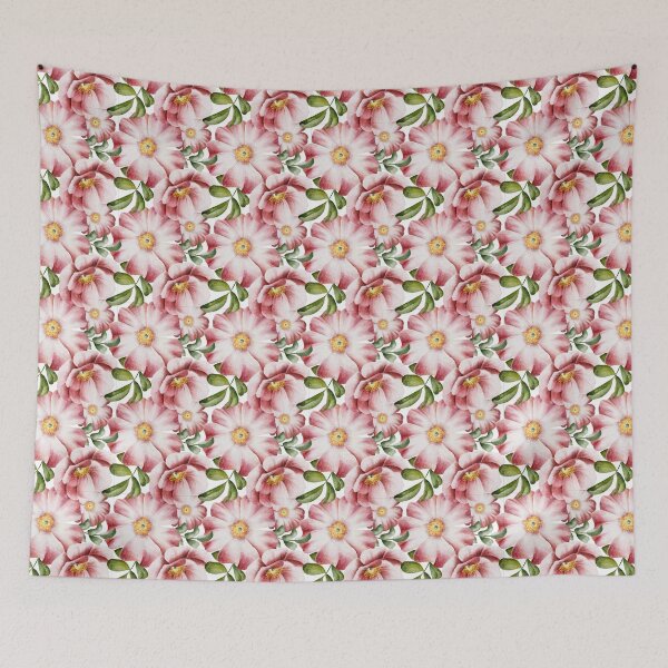 Item preview, Beautiful watercolor floral seamless pattern with pink rose hips background. Elegant hand-drawn nature ornament. designed and sold by BananiLettering.
