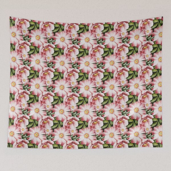 Item preview, Beautiful watercolor floral seamless pattern with pink rose hips background. Elegant hand-drawn nature ornament. designed and sold by BananiLettering.