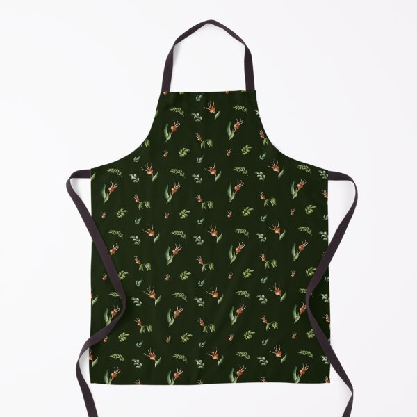 Item preview, Beautiful watercolor floral seamless pattern with brown rosehips, green leaves and dots on the dark green background.  designed and sold by BananiLettering.