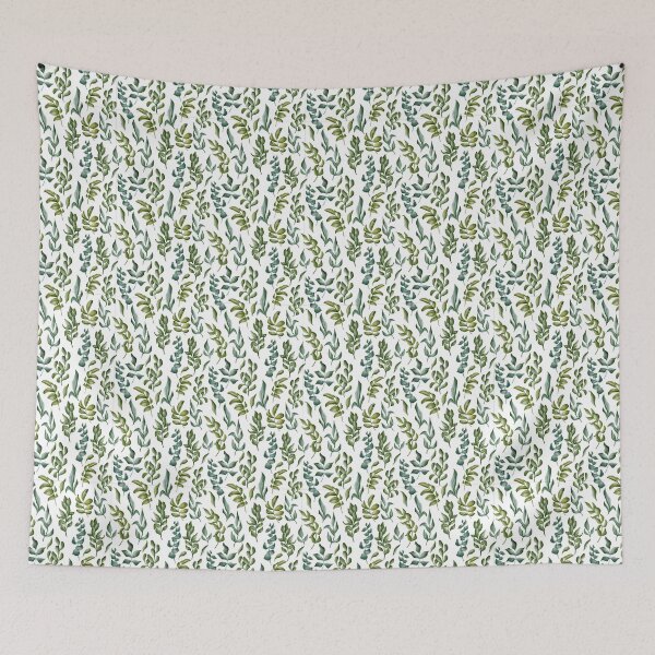 Item preview, Beautiful watercolor foliage seamless pattern with green leaves on the white background. Elegant hand-drawn nature ornament. designed and sold by BananiLettering.