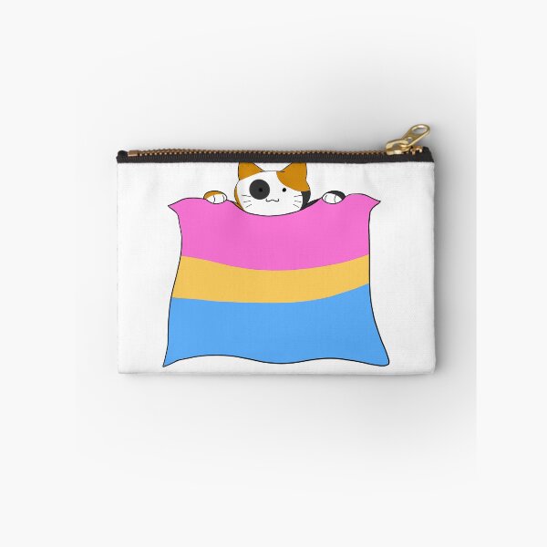 Item preview, Cat holding up Pansexual flag designed and sold by FinnLeaf.