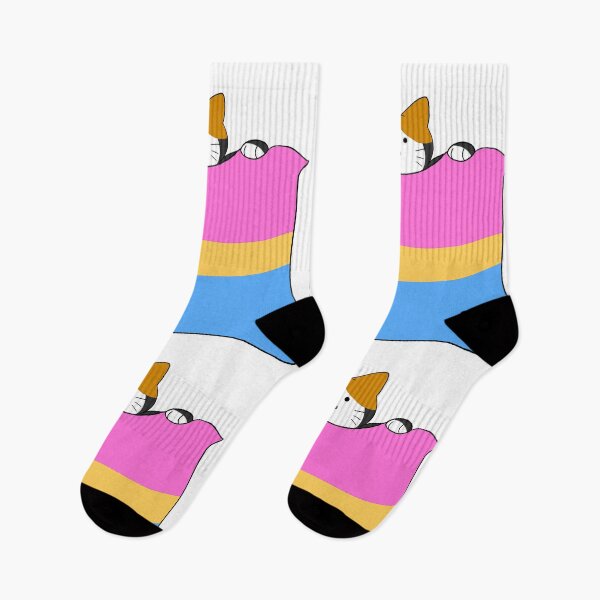 Item preview, Cat holding up Pansexual flag designed and sold by FinnLeaf.