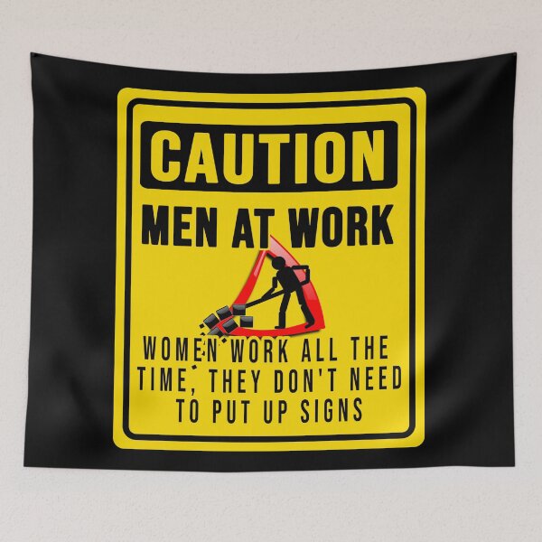 Item preview, funny men at work pun designed and sold by DisenyosDeMike.