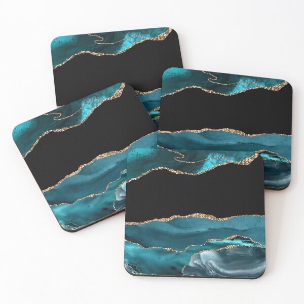 Item preview, Turquoise and Gold Agate Slice | Aquamarine Geode designed and sold by WandaStar.