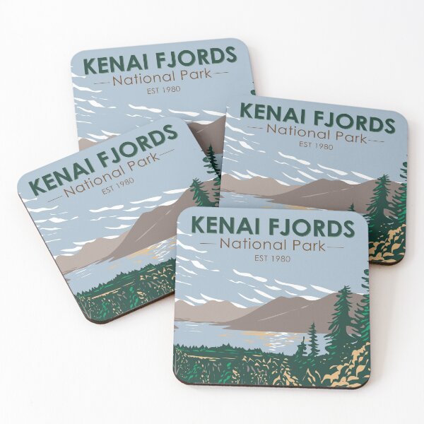 Item preview, Kenai Fjords National Park Skilake Lake Alaska Vintage designed and sold by KrisSidDesigns.