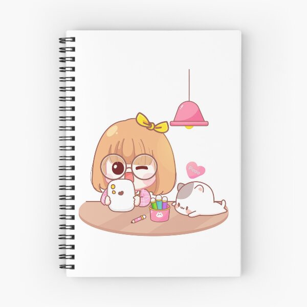 Item preview, Cute baby with cat using smartphone animation designed and sold by mohamedlaid.