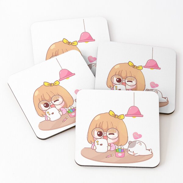 Item preview, Cute baby with cat using smartphone animation designed and sold by mohamedlaid.