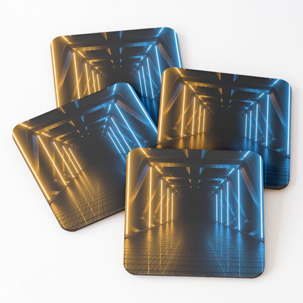 Item preview, Sci Fy Neon Lamps In A Dark Corridor designed and sold by tatkhagata.