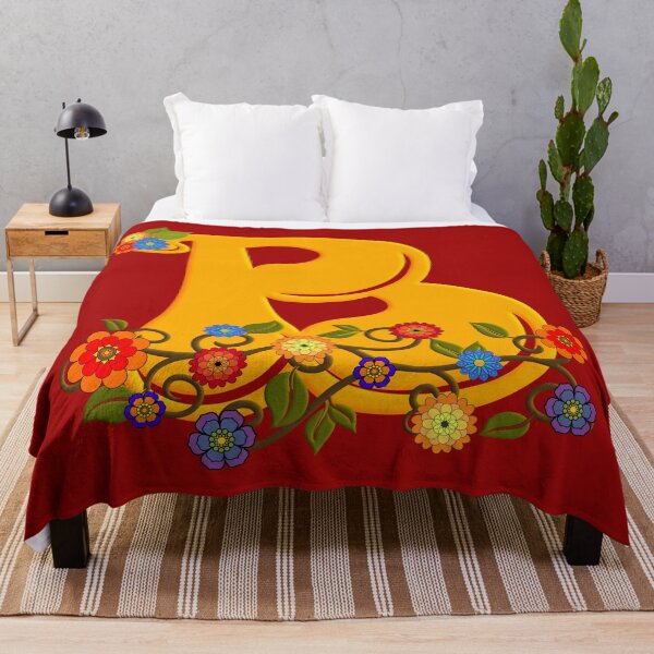 Aperçu de l'œuvre Monogramme B Nom personnalisé personnalisé Design Floral créée et vendue par Alondra.