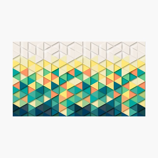 Texture of multicolored triangles Photographic Print