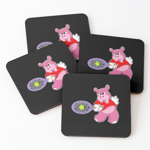 Item preview, Hippo at Tennis with Tennis racket designed and sold by Snabdesign84.