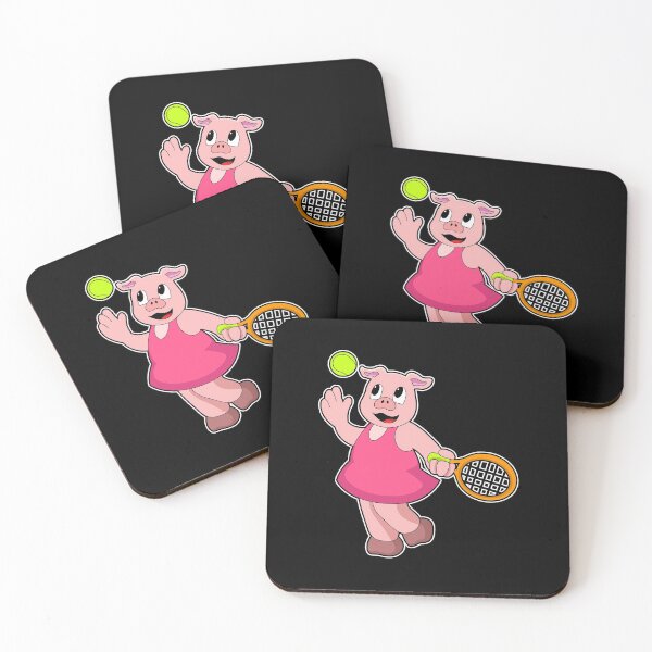 Item preview, Pig at Tennis with Tennis racket designed and sold by Snabdesign84.