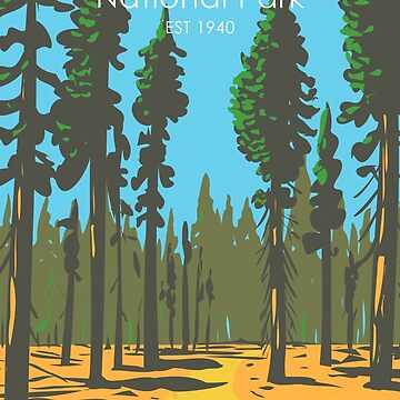 Artwork thumbnail, Kings Canyon National Park General Grant California Vintage by KrisSidDesigns