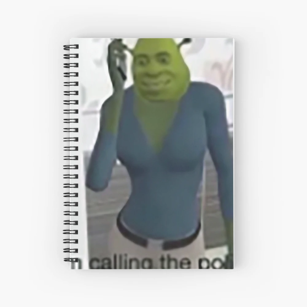 Shrek meme Spiral Notebook for Sale by yyyeseniaa