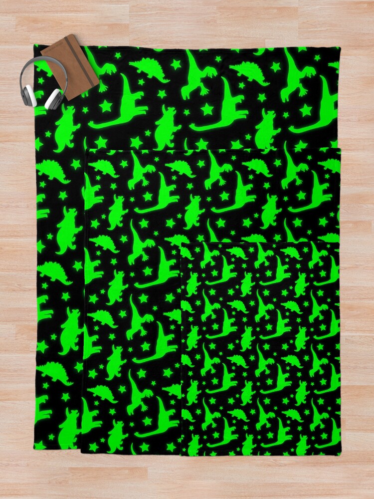 Alternate view of Glowing Dinosaurs (Does not glow in the dark) Throw Blanket