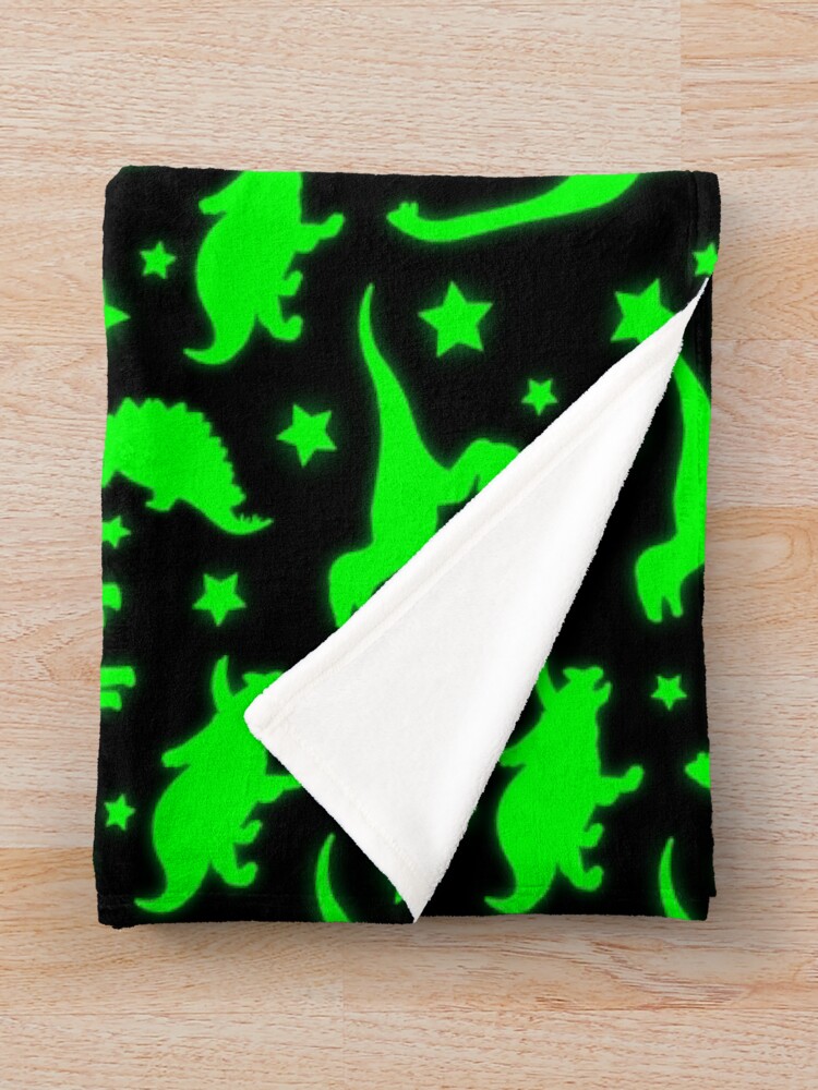 Alternate view of Glowing Dinosaurs (Does not glow in the dark) Throw Blanket