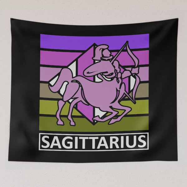 Item preview, Sagittarius Zodiac Symbol Retro Stripe Style designed and sold by Trinket-Trickster.
