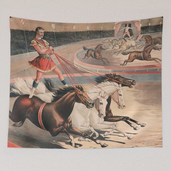 Item preview, Standing Horseback Riders - Vintage Chromolithograph designed and sold by warishellstore.