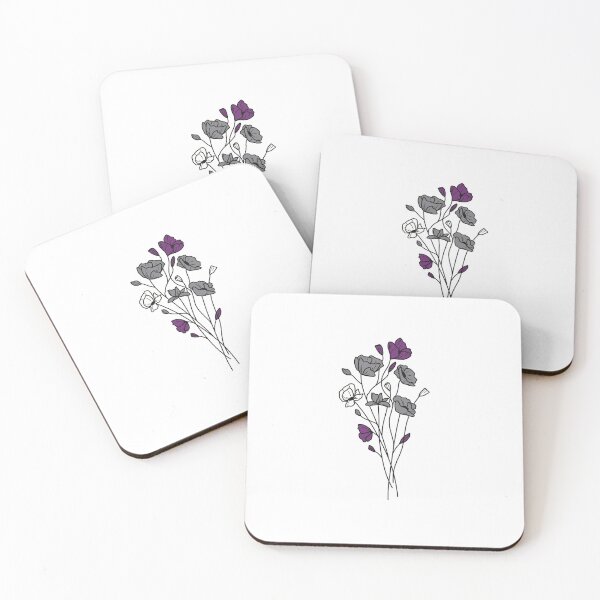 Item preview, subtle gray ace pride flowers designed and sold by sunfloras.