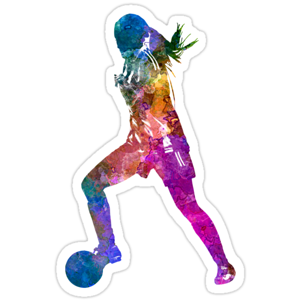 "Girl playing soccer football player silhouette" Stickers by paulrommer