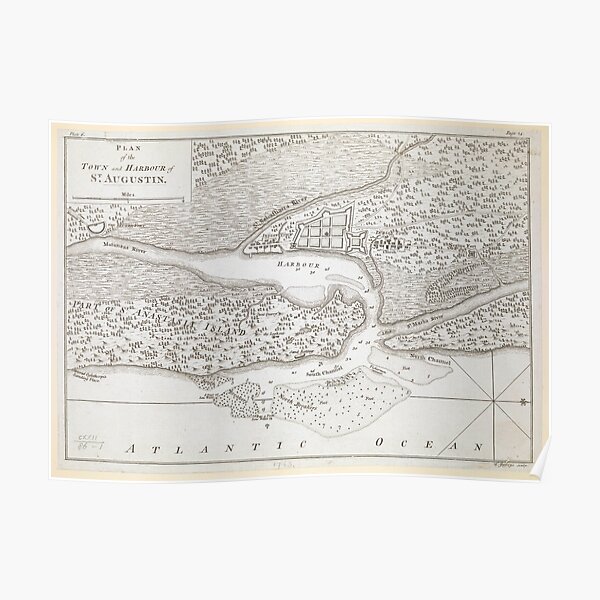 Saint Augustine Map Posters Redbubble