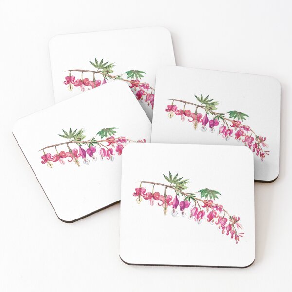 Item preview, Vintage flowers Pink Bleeding hearts, watercolor designed and sold by IngaDesign.