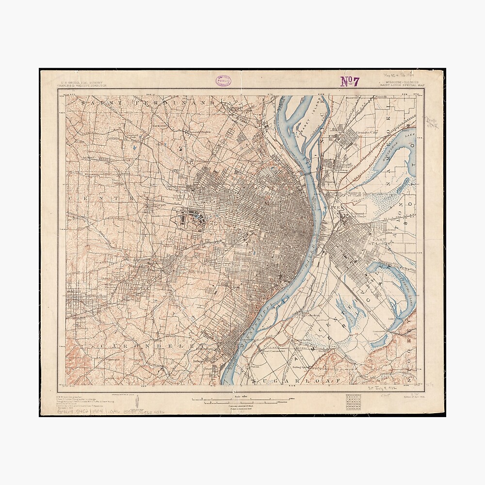 Old map of Saint Louis City 1904 Vintage Map Wall Map Print