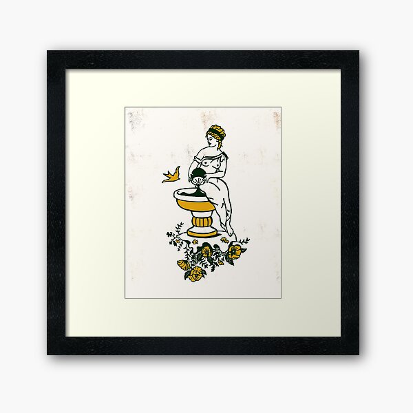 Classic Aquarius Zodiac Toile Art Featuring A Woman Bearing Water Framed Art Print