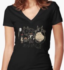 Tribute to Miyazaki Women's Fitted V-Neck T-Shirt