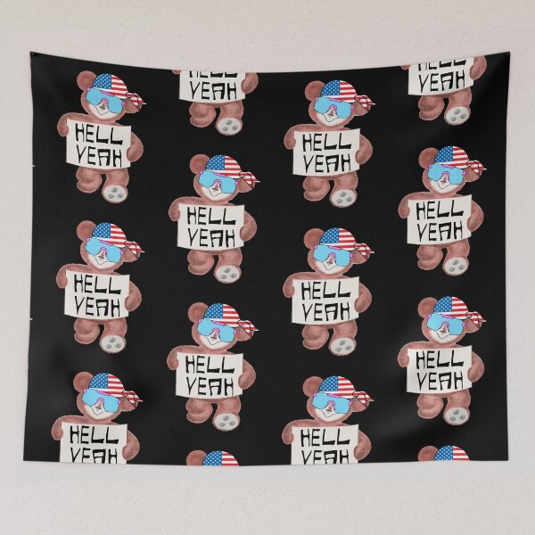 Item preview, Hell yeah american murica bear wearing sunglasses designed and sold by Captain-Jackson.