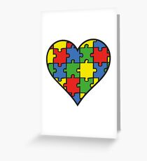 Autism Awareness Heart Greeting Card