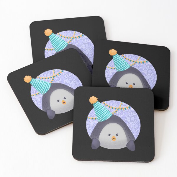 Item preview, Angry Penguin in a birthday hat designed and sold by jazzydevil.