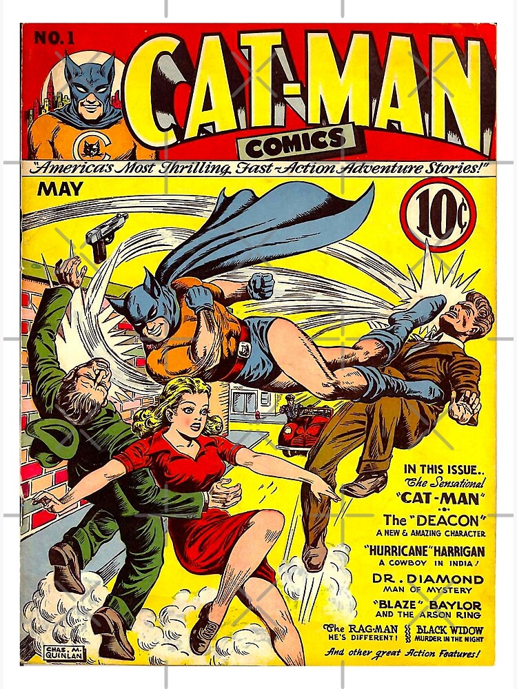 Cat-man Comics No1 – Classic Retro Vintage Superhero Comic Poster for Sale  by RetroSpaceBoy