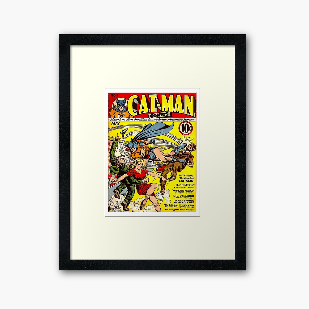 Cat-man Comics No1 – Classic Retro Vintage Superhero Comic Poster for Sale  by RetroSpaceBoy