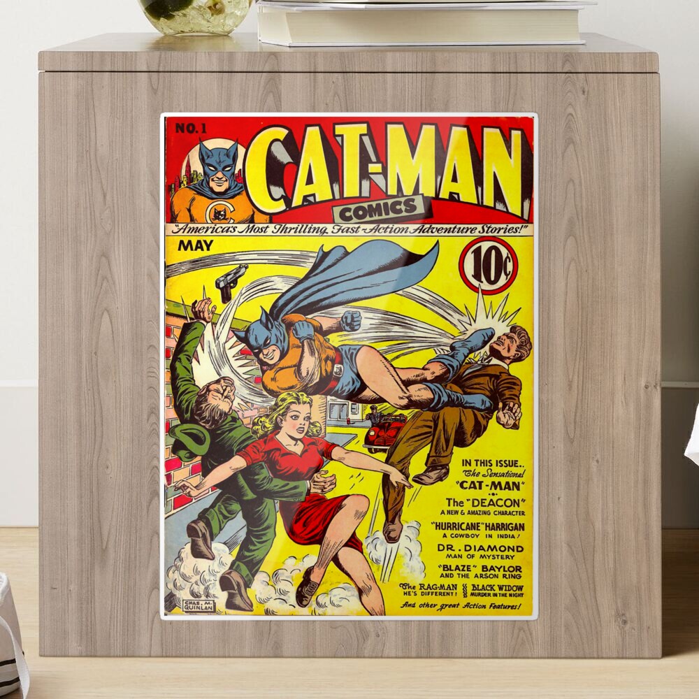 Cat-man Comics No1 – Classic Retro Vintage Superhero Comic Poster for Sale  by RetroSpaceBoy