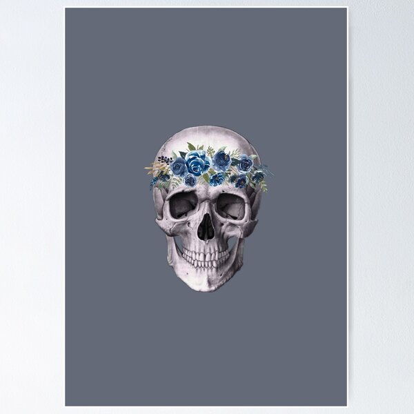 Aperçu de l'œuvre Crâne avec des fleurs. créée et vendue par Mckeons.