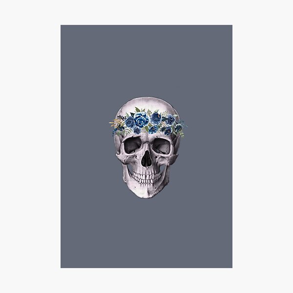 Item preview, Skull with flowers. designed and sold by Mckeons.