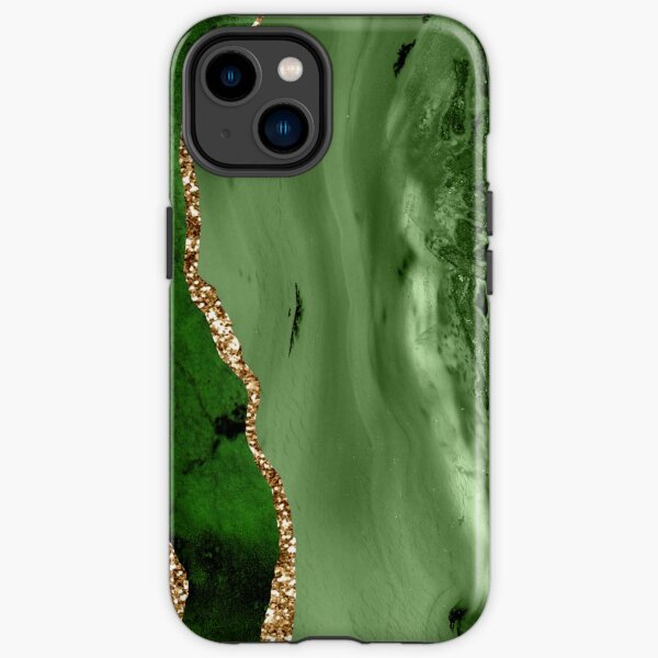Green and Gold Agate | Emerald Geode iPhone Tough Case
