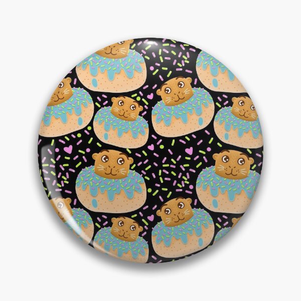 Item preview, Cute otters in doughnuts pattern designed and sold by jazzydevil.
