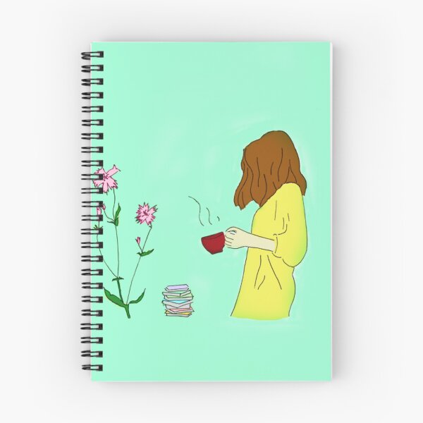 Item preview, pretty girl with plants and red mug designed and sold by Tauruseagull.