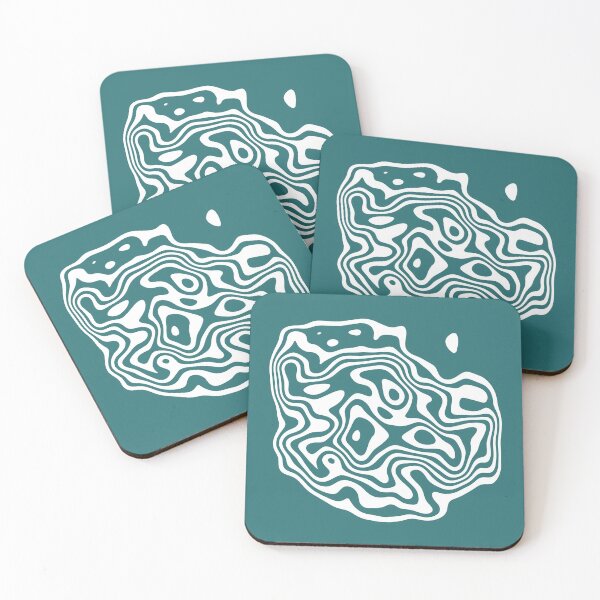 Item preview, Contour design - white and teal designed and sold by rahilvalani.