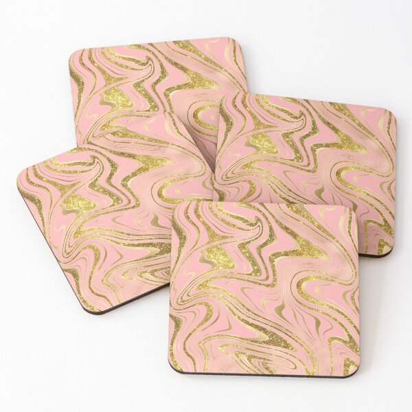 Item preview, Gold and Pink Marbleized Swirls designed and sold by WandaStar.