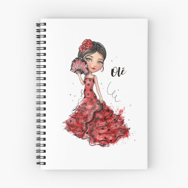 Item preview, Cute Flamenco Dancer in Red and Black Polka Dot Dress designed and sold by nancyelias.