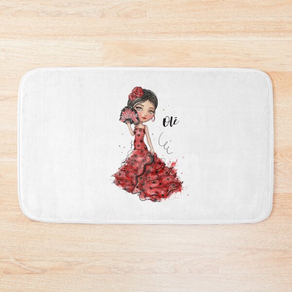 Item preview, Cute Flamenco Dancer in Red and Black Polka Dot Dress designed and sold by nancyelias.