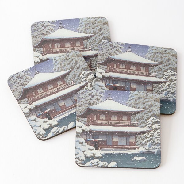 Item preview, Ginkakuji Temple in Kyoto in the Snow by Kawase Hasui designed and sold by Ukiyo-Studio.